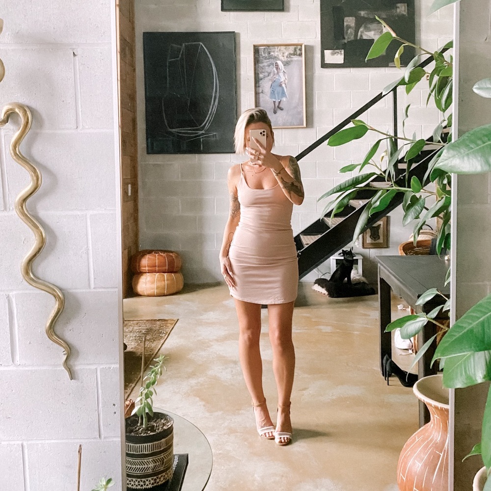 Nude body con mini dress from Revolve